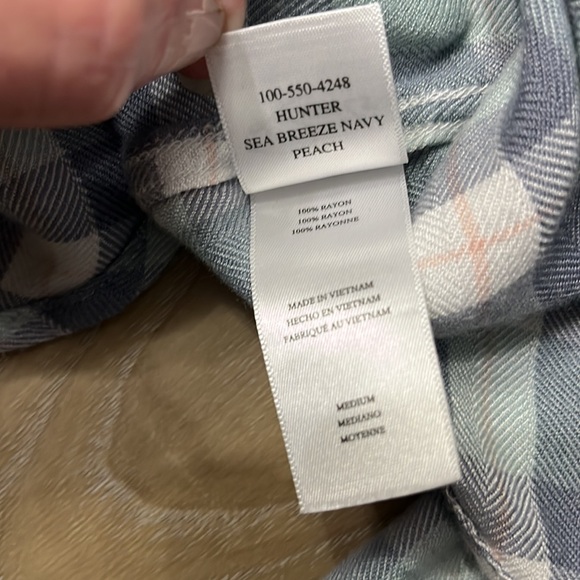 Rails Women’s Hunter Plaid Flannel Shirt Sea Breeze - Size Medium - Picture 7 of 8